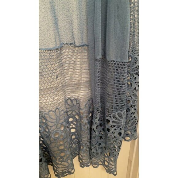 Forgotten Grace Lace Cardigan OPEN WOMEN'S 2X Blue - Picture 9 of 12